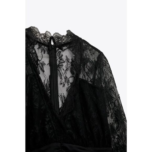 ZARA Lace Draped Bodysuit New - Picture 5 of 7